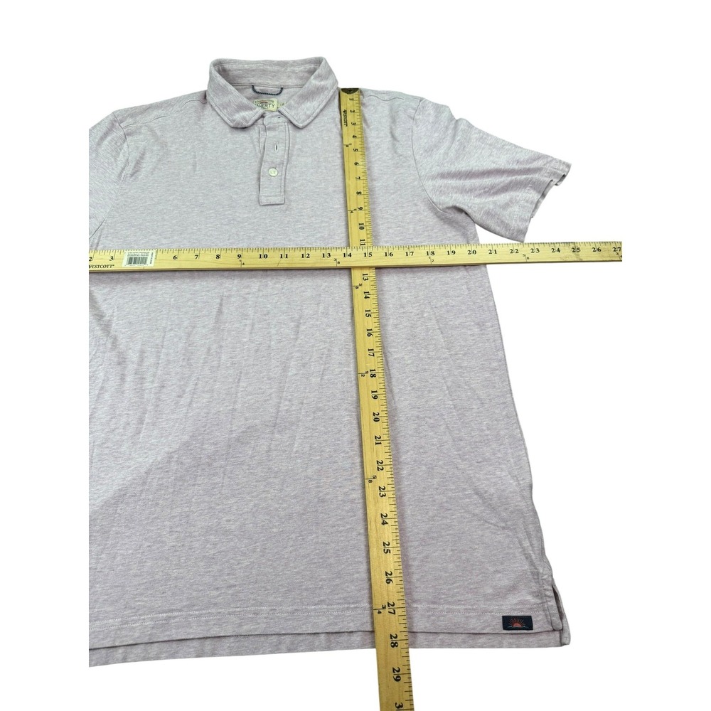 Faherty‎ Polo Shirt Mens Large Lavender Heather Stretch Modal Blend Soft Knit - Picture 7 of 7
